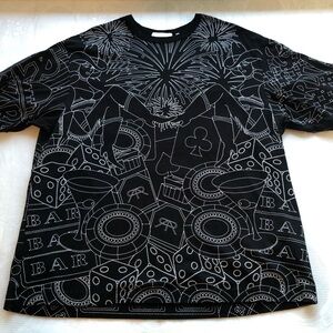 RtA Black T-Shirt Allover Las Vegas Casino Inspired Graphic Print Men's Size M